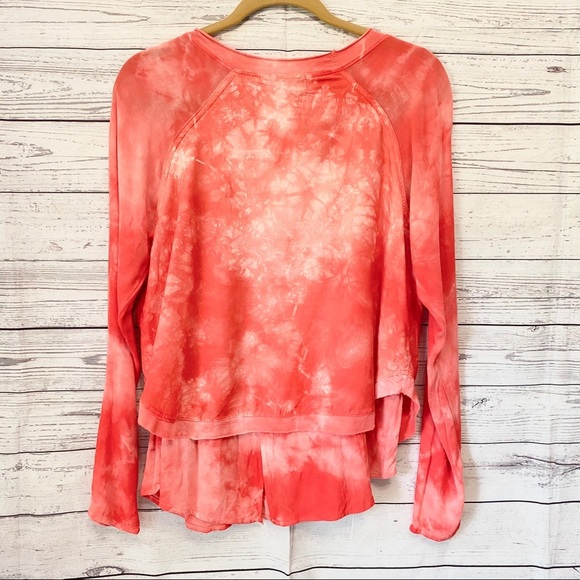 Ethereal | red tie dye layered long sleeve - Picture 2 of 4